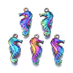 Regenbogenfarbene Strass-Fassungen für Anhänger aus Edelstahl 304 STAS-S119-075
