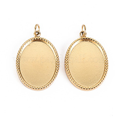 Cabochon-Fassungen für Anhänger aus Edelstahl 304 STAS-S116-230G