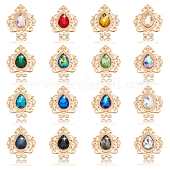 32 Stück 16 Farben Glas Strass Cabochons FIND-PH0018-68
