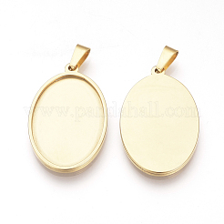 201 Cabochon-Fassungen für Anhänger aus Edelstahl STAS-S073-11G