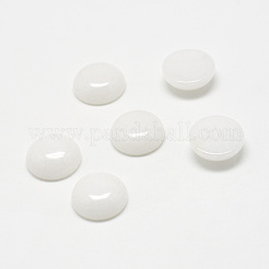 Natürliche weiße Jade Edelstein Cabochons X-G-T020-8mm-04