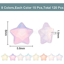120 Stück 8 Farben Glas Cabochons MRMJ-HY0001-28