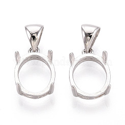 925 Sterling Silber Charms Krallen Cabochon Fassungen STER-N016-44A-P