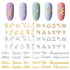 6 Sätze 6 Stile Legierung zwölf Konstellationen Cabochon-Sets FIND-GL0001-48