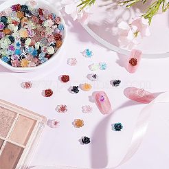 240 Stück transparente Harz-Cabochons im Kamelien-Stil (12 Stile) MRMJ-OC0003-41