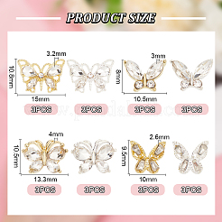 24 stücke 8 stil legierung strass cabochons MRMJ-BC0003-40