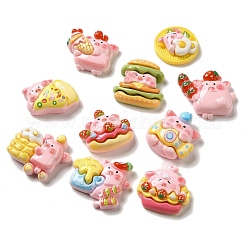 Deko-Cabochons aus undurchsichtigem Harz mit Schweinmotiv CRES-R198-02