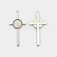 Tibetischer Stil Legierung Kreuz Anhänger Fassungen PALLOY-J494-50AS