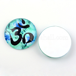 Yoga Thema Glas Cabochons X-GGLA-L011-25mm-20