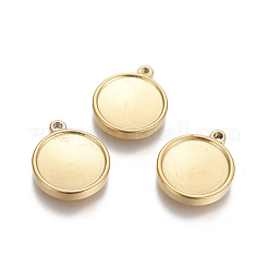 PVD-Vakuumbeschichtung 304 Edelstahl Anhänger Cabochon-Einstellungen STAS-I105-24G
