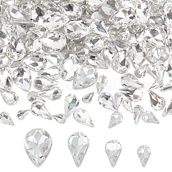 220 Stück Glas-Strass-Cabochons im 4-Stil GLAA-FG0001-12