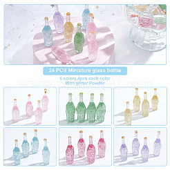 24 Stück 6 Farben Dummy-Flasche transparent Harz Cabochon RESI-OC0001-58