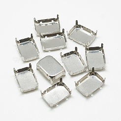 Anlaufgeschützte 201 Edelstahl-Aufnähfassungen STAS-T032-05-10x14mm