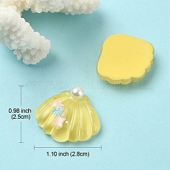 10 Stück 5 Farben Ozean-Thema durchscheinende Harz-Cabochons RESI-YW0001-52