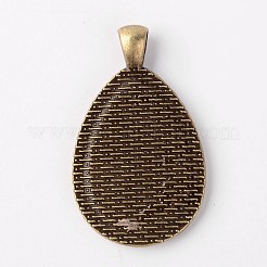 Teardrop tibetischen Stil Legierung Anhänger Cabochon Fassungen PALLOY-L164-03-NF