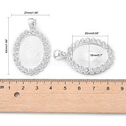Oval Legierung Strass Anhänger Fassungen ALRI-T354-01S