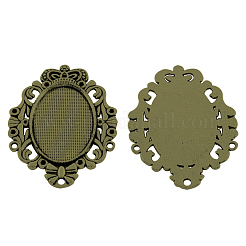 Tibetischer Stil Legierung Strass Anhänger Fassungen für Cabochon TIBEP-5315-AB-FF