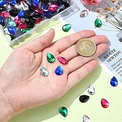 180 Stück 6 Farben Acryl-Strass-Cabochons mit flacher Rückseite. GACR-YW0001-04
