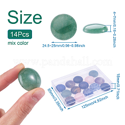 14 Stück 7 Stil natürliche gemischte Edelstein-Cabochons G-FW0001-14