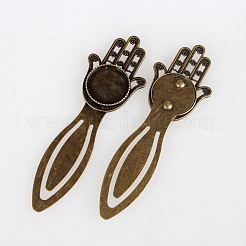 Antike Bronze Eisen Lesezeichen Fassungen für Cabochon X-PALLOY-N0084-12AB-NF