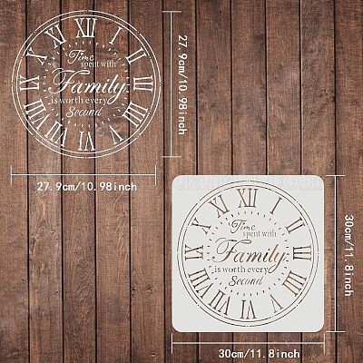 Wholesale FINGERINSPIRE Clock Stencil 30x30cm Create DIY Clock Crafts