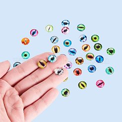 10mm gemischte Farbe Glück bösen Blick Glas Flatback Kuppel Cabochons für Schmuck machen GGLA-PH0002-10mm-AB