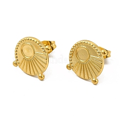 Ionenplattierung (IP) 304 Edelstahl Ohrstecker Cabochon-Einstellungen EJEW-I281-01G