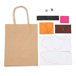 DIY Rechteck mit Schafmuster Kraftpapiertüte Bastelset DIY-F079-01
