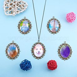 Oval Klarglas Cabochon Deckel DIY-PH0018-96AB