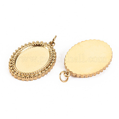 Cabochon-Fassungen für Anhänger aus Edelstahl 304 STAS-S116-243G