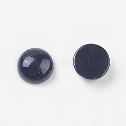 Natürlich gefärbte und erhitzte schwarze Achat-Cabochons X-G-BA8x4