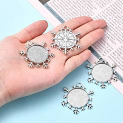 Weihnachten Ornamente Legierung Schneeflocke Anhänger Cabochon Fassungen X-TIBEP-O006-29AS