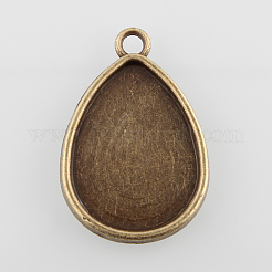 Flache Cabochon-Anhänger aus Tropfenlegierung X-PALLOY-N0088-01AB-NF