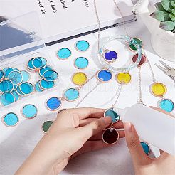 30 Stück farbige Glasmosaikfliesen DIY-OC0009-45F