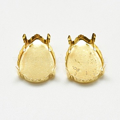201 Edelstahl-Aufnähfassungen mit Krappenfassung STAS-T032-02G-7x10mm