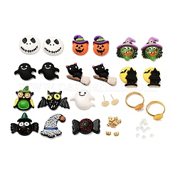 Diy halloween fingerring ohrring herstellung kits DIY-SZ0008-91