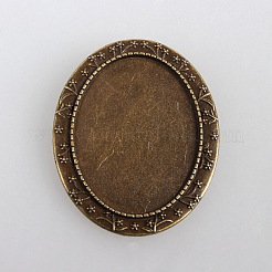 Weinlese Legierung  Broschennadeln cabochon lünette Fassungen PALLOY-N0085-22AB-NF
