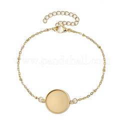 5 Stück 5 Stile 304 Edelstahl runde Cabochon-Fassung Armbänder BJEW-JB11093-01