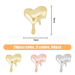 60 stücke 3 farben legierung cabochons MRMJ-HY0001-03