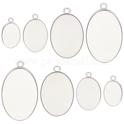 40 Stück 4 Stile 304 Edelstahl Anhänger Cabochon Einstellungen STAS-SC0006-18