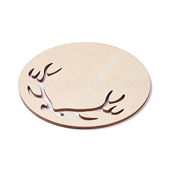Flache runde Holzcabochons mit Monat WOOD-XCP0001-44