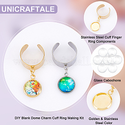 DIY Blanko-Kuppel-Charm-Manschettenring-Herstellungsset RJEW-AB00005