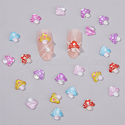 120 Stück 6 Farben durchscheinende Harz-Cabochons RESI-HY0001-25