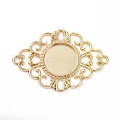 Legierung cabochon Fassungen mit Verbinder PALLOY-E577-30G