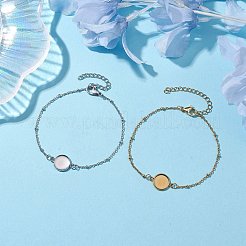 2 stücke 2 farben 304 edelstahl satellite kette armband zeug BJEW-JB10587