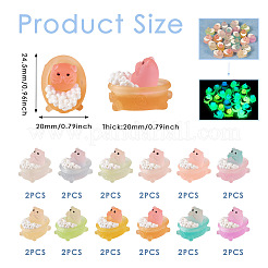 24 Stück 12 Farben leuchtende durchscheinende Harz-Cabochons DIY-TA0004-60