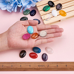 36 Stück Cabochons aus natürlichen und synthetischen Edelsteinen im 18-Stil G-FW0001-07