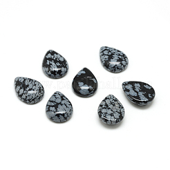 Natürliche Schneeflocke Obsidian Edelstein Cabochons G-T024-10x14mm-02