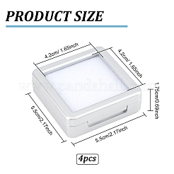 Benecreat 4 Stück Silber-Edelstein-Displaybox CON-WH0094-13B