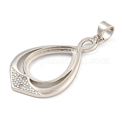 925 Sterling Silber Micro Pave klare Zirkonia offene Rückseite Lünette Anhänger Cabochon-Fassungen STER-B005-25P